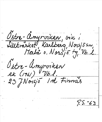Bild på arkivkortet för arkivposten Östre-Åmyrviken