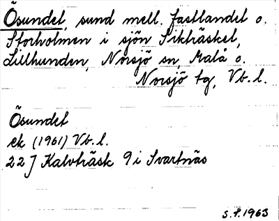 Bild på arkivkortet för arkivposten Ösundel