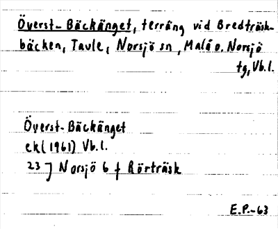 Bild på arkivkortet för arkivposten Överst-Bäckänget