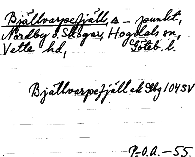 Bild på arkivkortet för arkivposten Bjällvarpefjäll