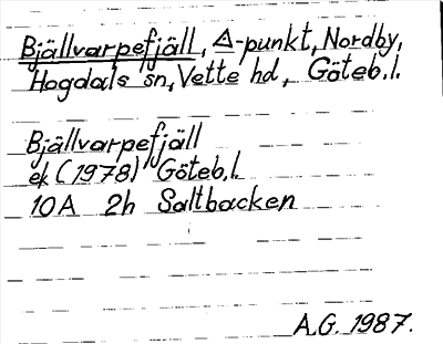 Bild på arkivkortet för arkivposten Bjällvarpefjäll