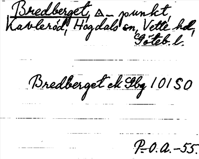 Bild på arkivkortet för arkivposten Bredberget