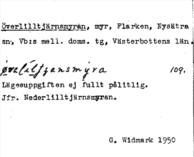 Bild på arkivkortet för arkivposten Överlilltjärnsmyran