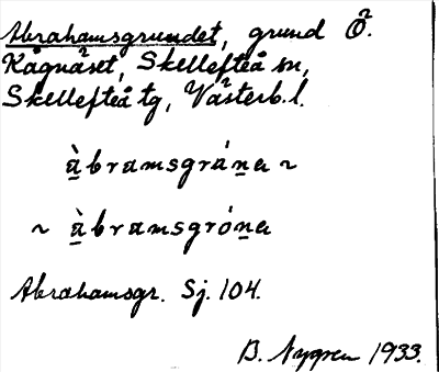 Bild på arkivkortet för arkivposten Abrahamsgrundet