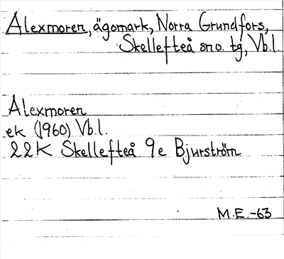 Bild på arkivkortet för arkivposten Alexmoren