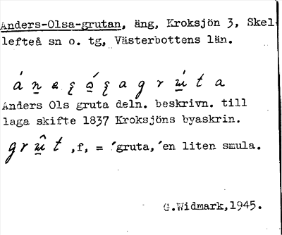 Bild på arkivkortet för arkivposten Anders-Olsa-grutan