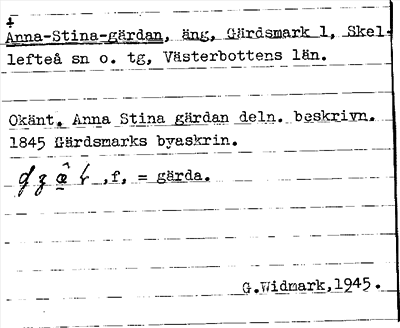 Bild på arkivkortet för arkivposten Anna-Stina-gärdan