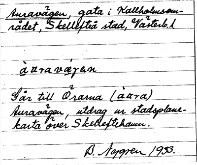 Bild på arkivkortet för arkivposten Auravägen