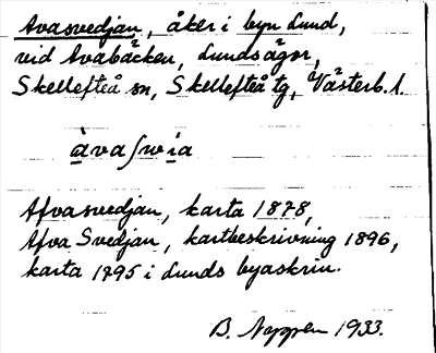 Bild på arkivkortet för arkivposten Avasvedjan