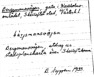 Bild på arkivkortet för arkivposten Bergsmansvägen