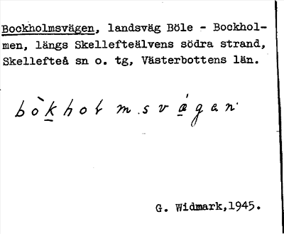 Bild på arkivkortet för arkivposten Bockholmsvägen