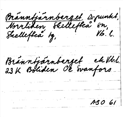 Bild på arkivkortet för arkivposten Bränntjärnberget