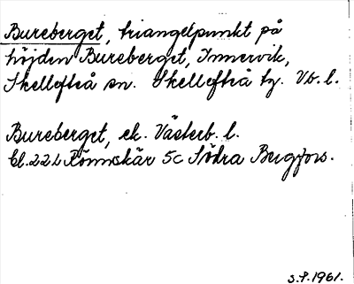 Bild på arkivkortet för arkivposten Bureberget