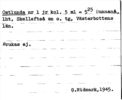 Bild på arkivkortet för arkivposten Östlunda