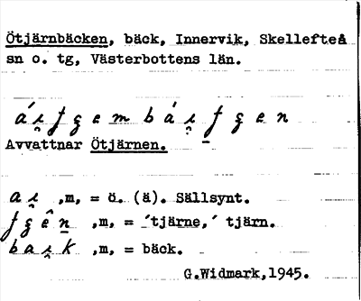 Bild på arkivkortet för arkivposten Ötjärnbäcken