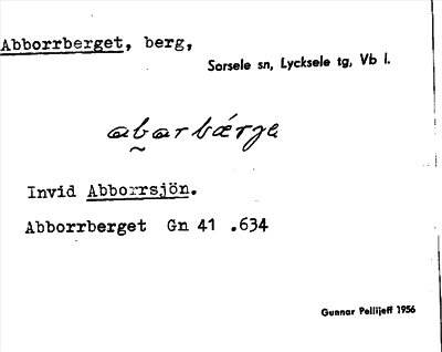 Bild på arkivkortet för arkivposten Abborrberget