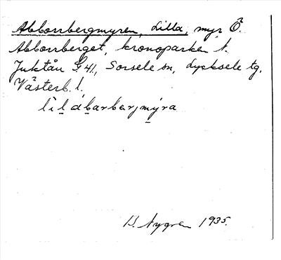 Bild på arkivkortet för arkivposten Abborrbergmyren, Lilla