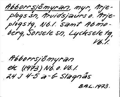 Bild på arkivkortet för arkivposten Abborrsjömyran