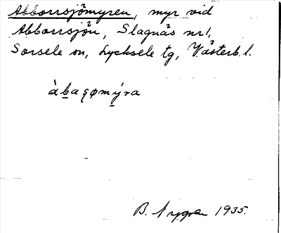 Bild på arkivkortet för arkivposten Abborrsjömyren