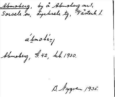 Bild på arkivkortet för arkivposten Abmoberg
