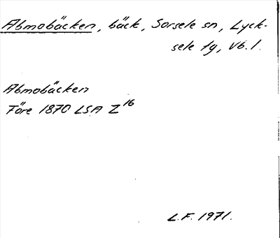 Bild på arkivkortet för arkivposten Abmobäcken