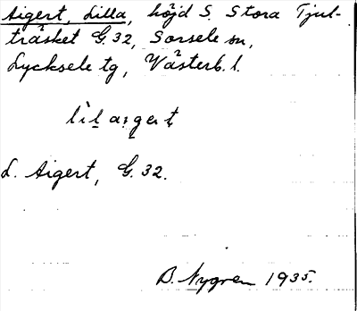Bild på arkivkortet för arkivposten Aigert, Lilla