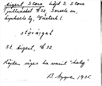 Bild på arkivkortet för arkivposten Aigert, Stora
