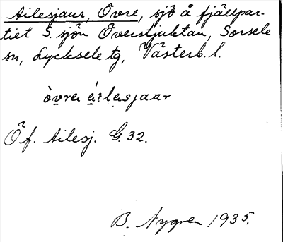 Bild på arkivkortet för arkivposten Ailesjaur, Övre