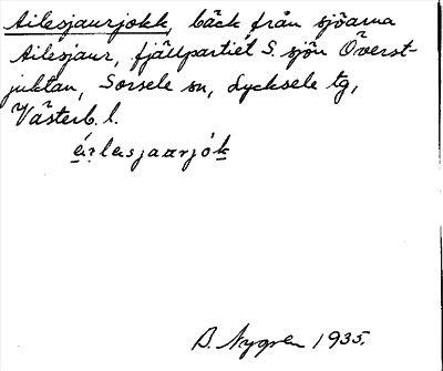 Bild på arkivkortet för arkivposten Ailesjaurjokk