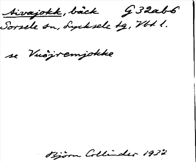 Bild på arkivkortet för arkivposten Aivajokk