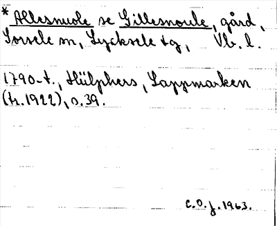 Bild på arkivkortet för arkivposten *Allesnuole, se Gillesnoule
