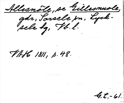 Bild på arkivkortet för arkivposten Allesnöle, se Gillesnuole