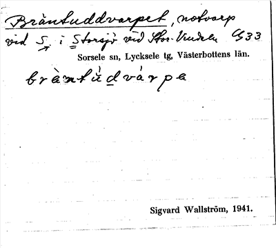 Bild på arkivkortet för arkivposten Bräntuddvarpet