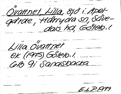 Bild på arkivkortet för arkivposten Övattnet, Lilla