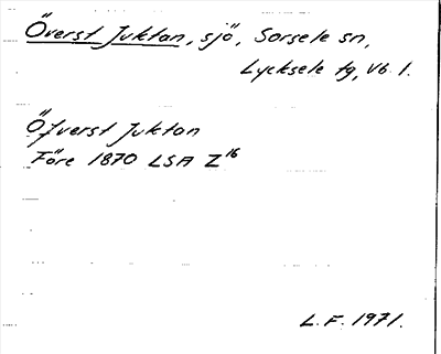 Bild på arkivkortet för arkivposten Överst Juktan