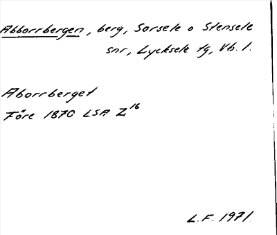 Bild på arkivkortet för arkivposten Abborrbergen
