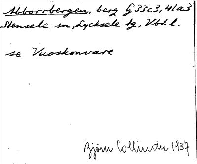 Bild på arkivkortet för arkivposten Abborrbergen