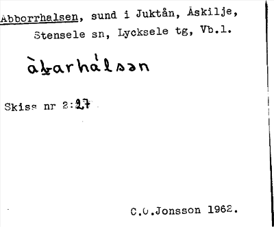 Bild på arkivkortet för arkivposten Abborrhalsen