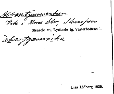 Bild på arkivkortet för arkivposten Abborrtjärnsviken