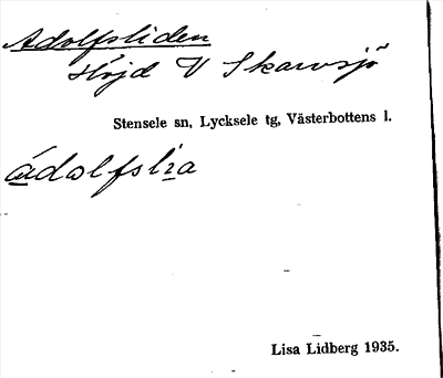 Bild på arkivkortet för arkivposten Adolfsliden