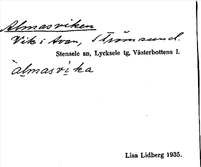 Bild på arkivkortet för arkivposten Almasviken