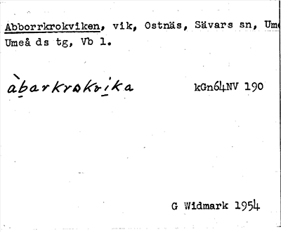 Bild på arkivkortet för arkivposten Abborrkrokviken
