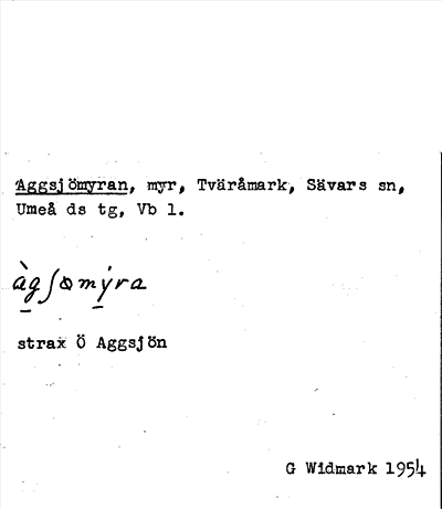 Bild på arkivkortet för arkivposten Aggsjömyran