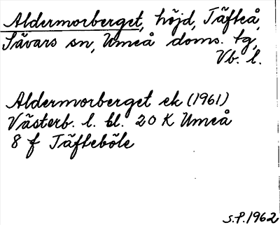 Bild på arkivkortet för arkivposten Aldermorberget