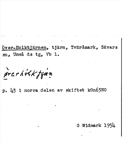 Bild på arkivkortet för arkivposten Över-Holktjärnen