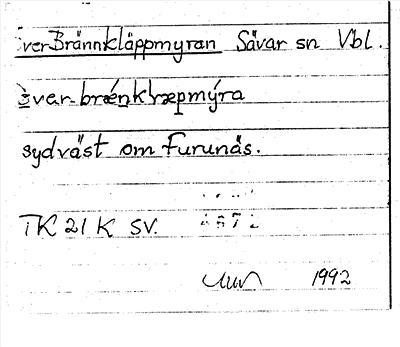 Bild på arkivkortet för arkivposten Över Brännkläppmyran