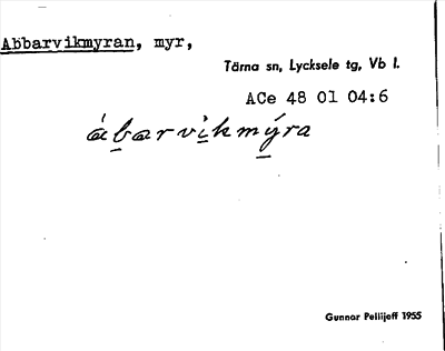 Bild på arkivkortet för arkivposten Abbarvikmyran
