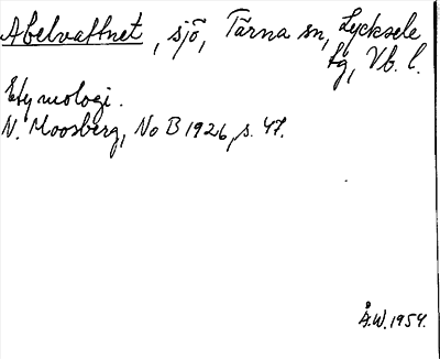 Bild på arkivkortet för arkivposten Abelvattnet