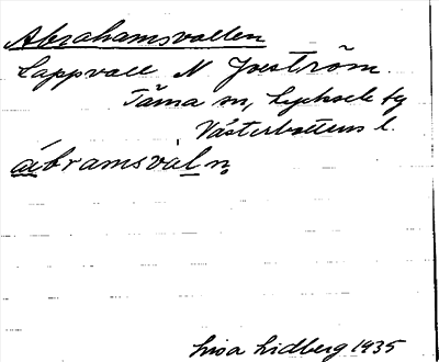 Bild på arkivkortet för arkivposten Abrahamsvallen