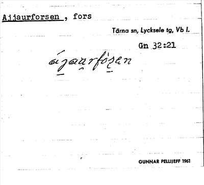 Bild på arkivkortet för arkivposten Ajjaurforsen